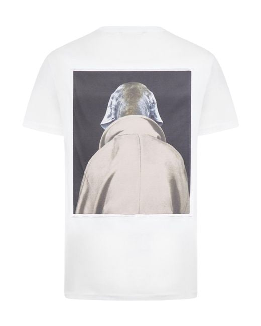 Max Mara Blue Cipria Graphic Printed Crewneck T-Shirt