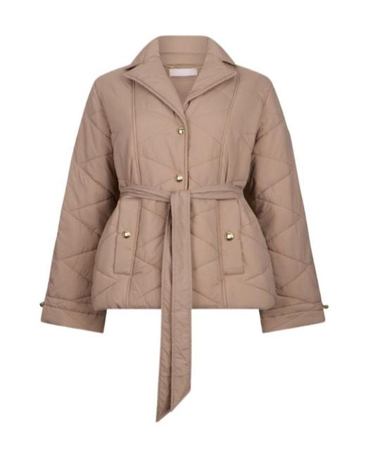 Liu Jo Brown Quilted Belted Jacket