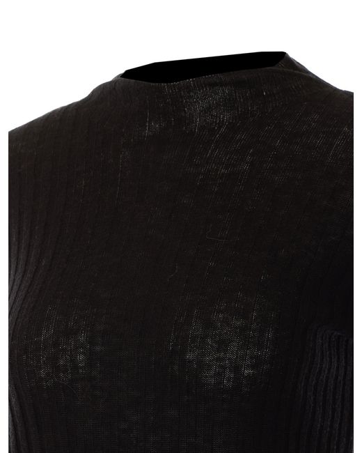Pinko Black Ribbed Wool Sweater