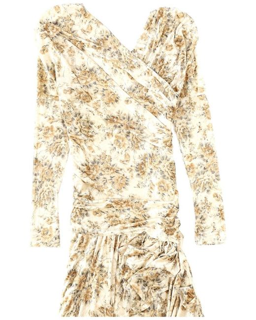 Ganni Metallic Floral Ruched Dress