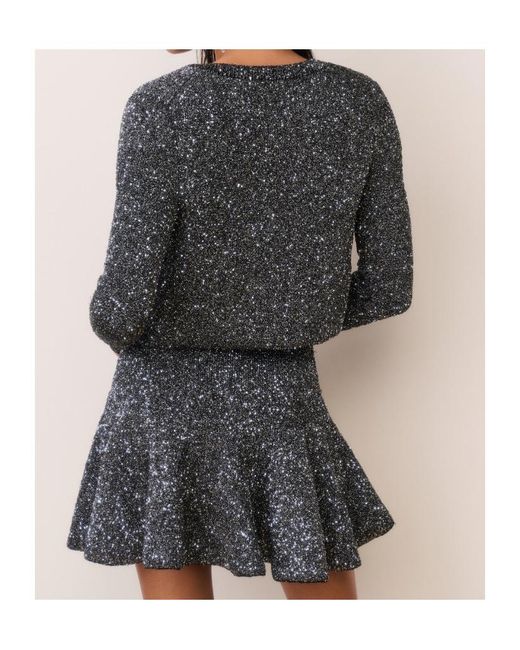 LoveShackFancy Black Ferra Cropped Sparkle Cardigan