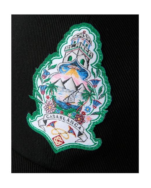 Casablanca Black Logo Embroidered Hat for men