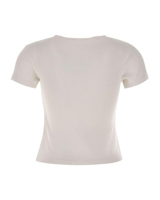 Off-White c/o Virgil Abloh White Off Stamp Ribbed Crewneck Top