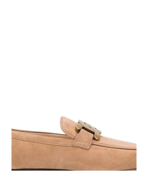 Tod's Natural Kate Buckle Detailed Loafers