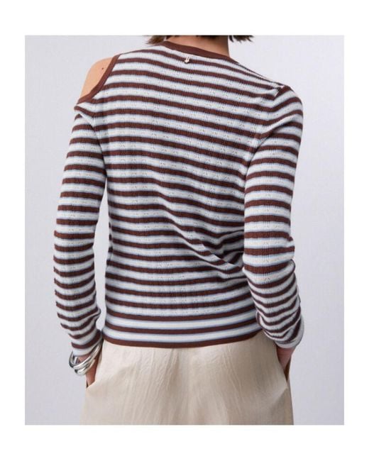 Liu Jo Multicolor Striped Cut-Out Sweater