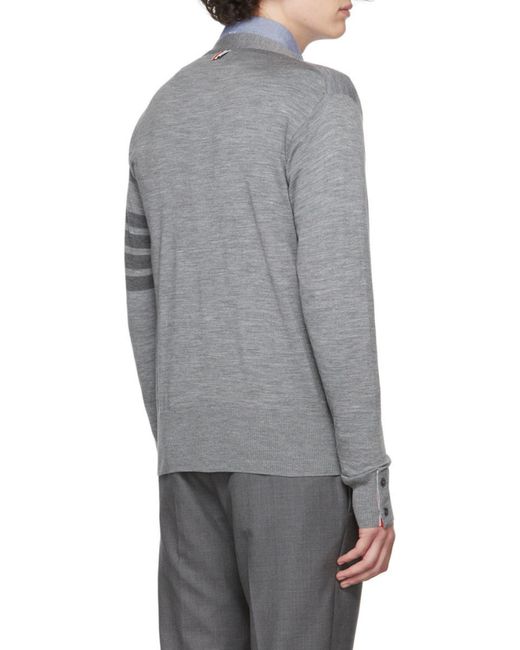Thom Browne Gray Button-Up Cardigan for men