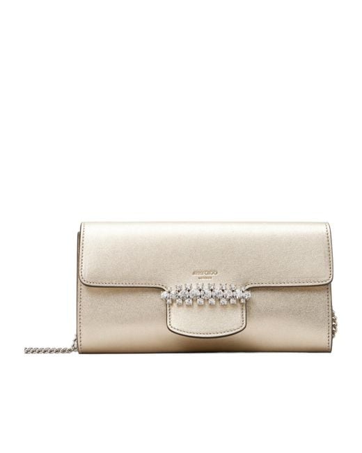 Jimmy Choo Natural Bing Wallet Chain Shoulder Bag