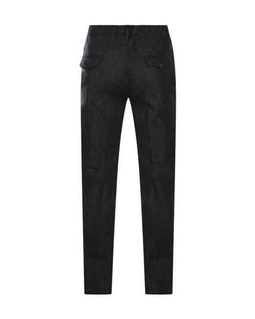 Eleventy Black Drawstring Casual Pants for men
