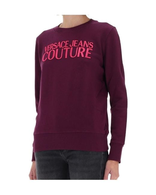 Versace Jeans Purple Couture Logo Crewneck Sweater