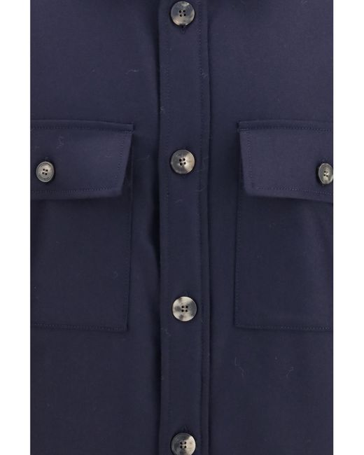 Jacob Cohen Blue Faux Fur Lined Shirt Jacket for men