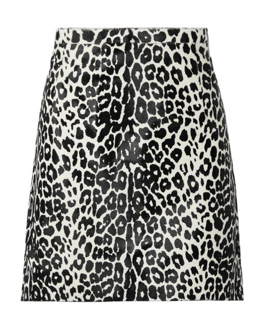 Michael Kors Black Leopard Print Mini Skirt