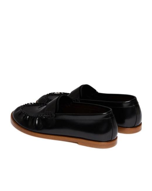 The Row Black Patent Leather Loafers