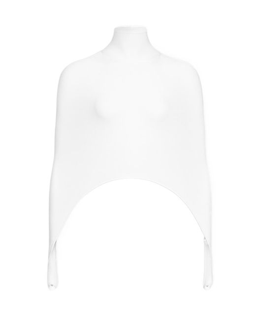 Alaïa White Top Tension En Maille Seconde Peau