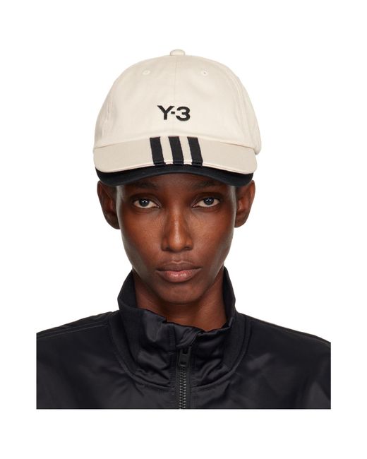 Y-3 Gray Stripes Twill Cap for men