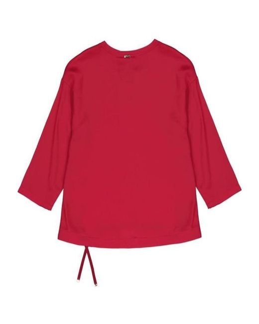 Herno Red Long-Sleeved V-Neck Top