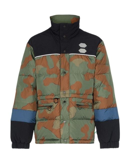 Off-White c/o Virgil Abloh Blue Camouflage Down Jacket for men