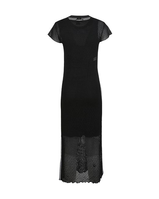 Pinko Black Monviso Perforated Motif Long Summer Dress