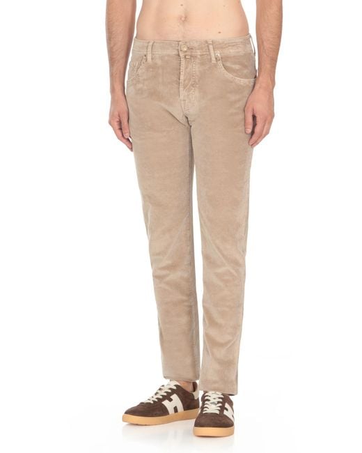 Jacob Cohen Natural Nick Slim-Fit Corduroy Trousers for men