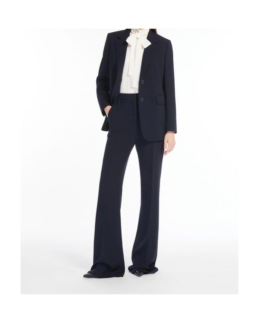 Max Mara Blue Studio Flared Cady Trousers