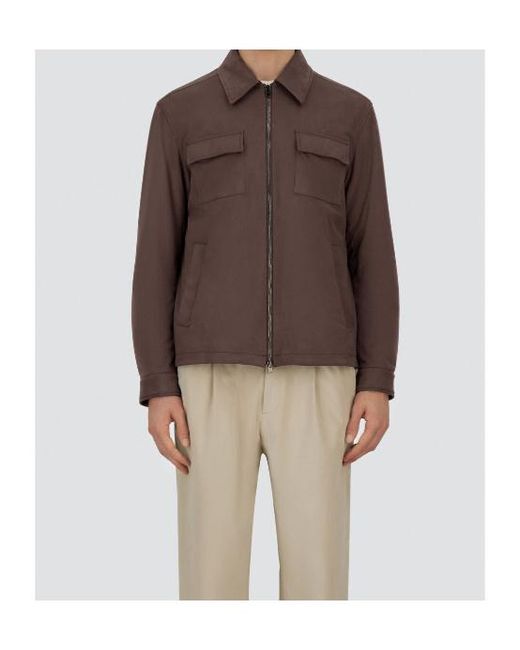 Herno Brown Resort Overshirt for men