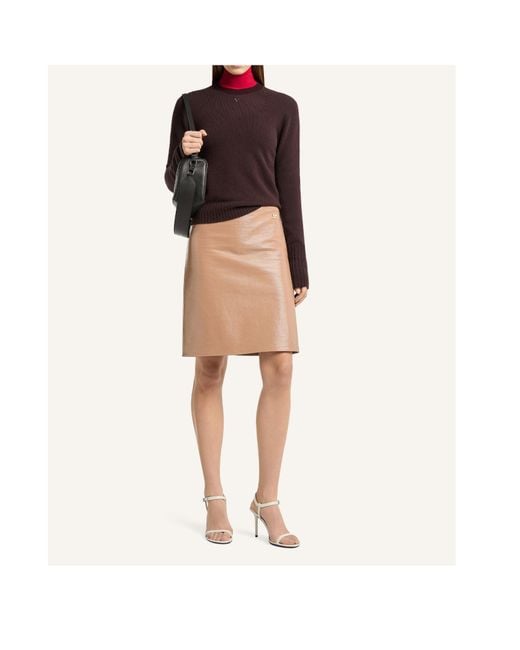 Courreges Brown Logo-Patch Crew-Neck Sweater
