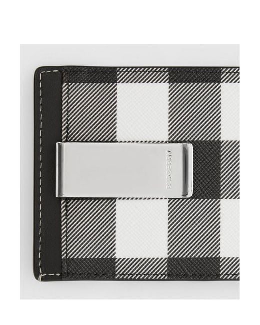 Burberry Black Check-Print Card Case for men
