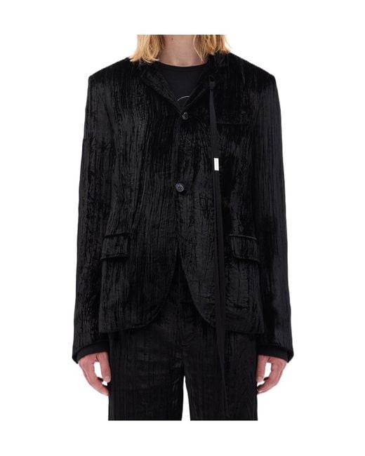 Ann Demeulemeester Black Lucius Velvet Jacket for men