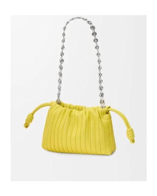 Loewe Yellow Mini Flamenco Pleats Purse