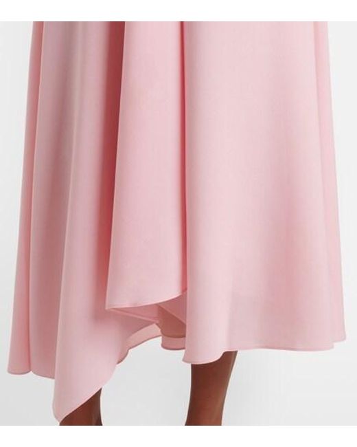 Roksanda Pink Miral Asymmetric Satin Midi Dress