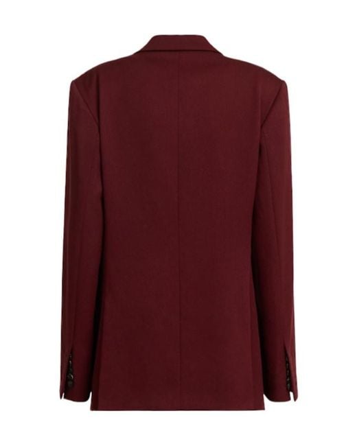 Dries Van Noten Red Baftan Single Breasted Wool Blazer