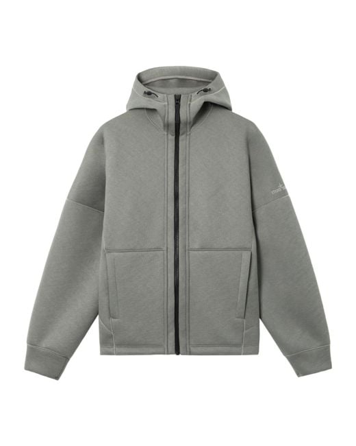 Stone Island Gray Scuba Zipped Hoodie for men