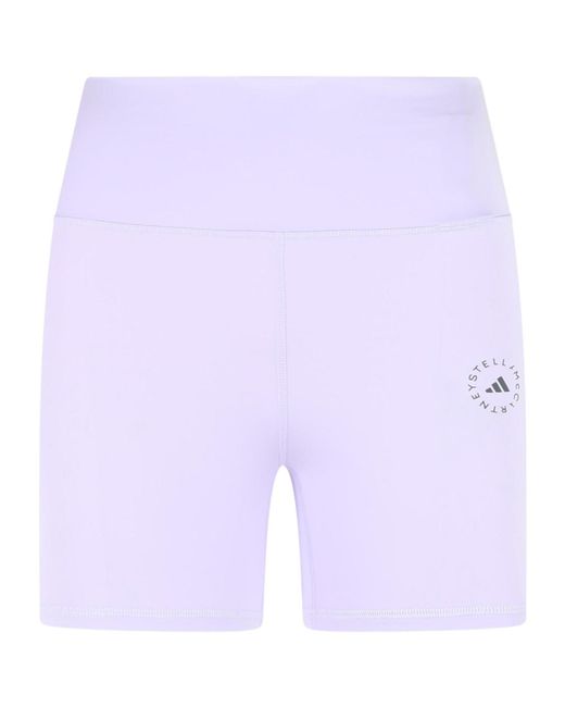 Adidas By Stella McCartney Purple Logo Printed Shorts