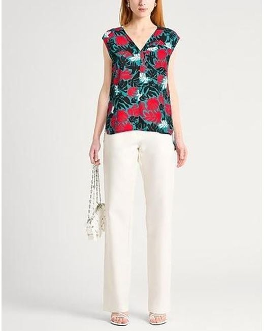Marni Green V-Neck Printed Top
