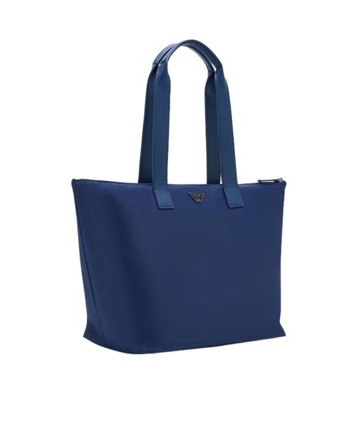 Emporio Armani Blue Large Asv Tote Bag for men