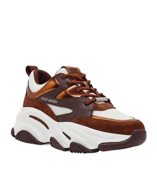 Steve Madden Brown Color-Block Dad Sneakers