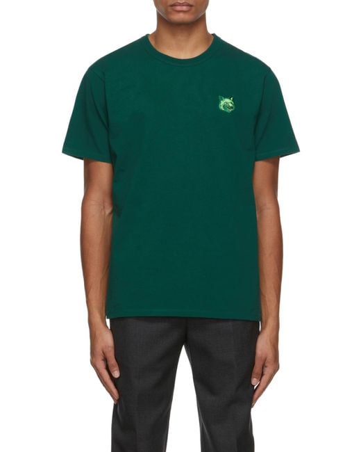 Maison Kitsuné Green Fox Hear-Patch Cotton T-Shirt for men