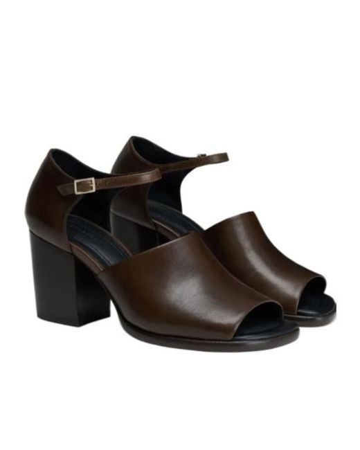 Lemaire Brown 80Mm Open-Toe Block-Heel Sandals