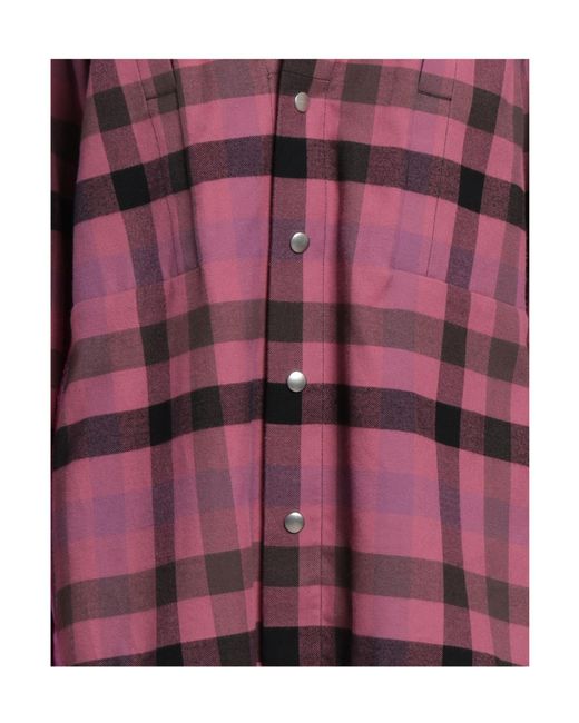 Rick Owens Purple Checked Shirt