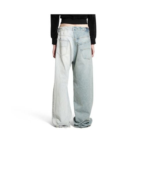 Balenciaga Blue Fifty-Fifty Jeans for men