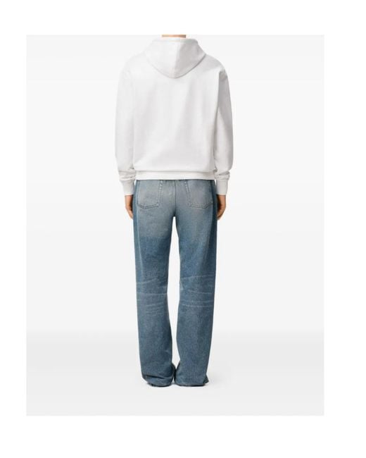 AMI White Contrasted "Ami De Coeur" Hoodie for men