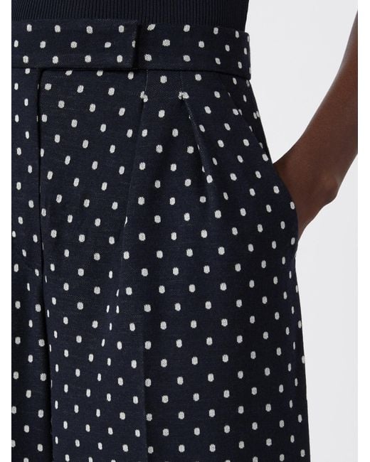 Max Mara Blue Polka Dot Viscose And Wool Trousers