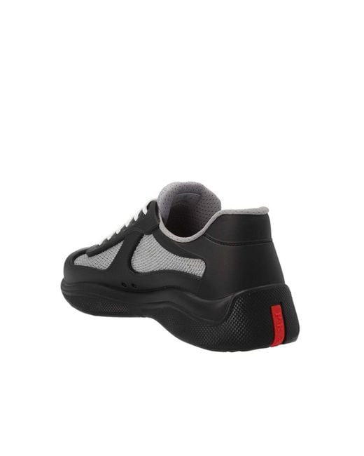 Prada Black America's Cup Soft Rubber And Bike Fabric Sneakers for men