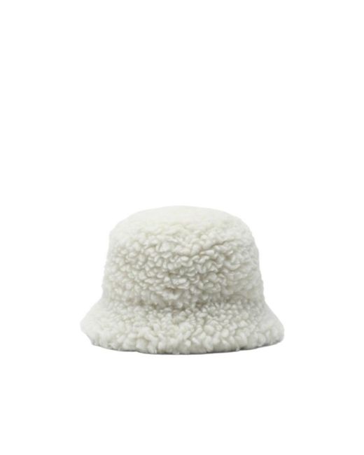Prada White Logo-Plaque Bucket Hat