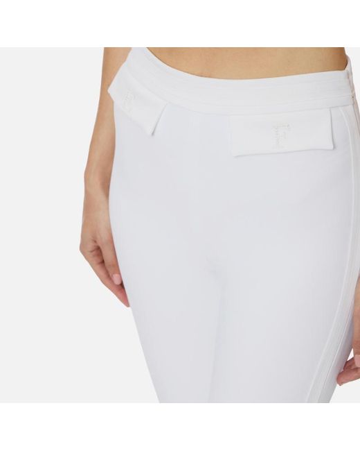 Elisabetta Franchi White Stretched Cropped Trousers