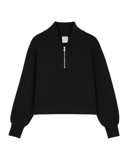 Varley Black Half-Zip Stretch-Jersey Sweatshirt