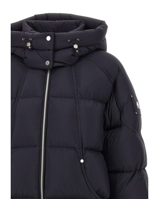 Moose Knuckles Blue Zip-Up Hooded Down Jacket