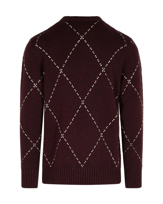 Eleventy Purple Ribbed Patterned Knitwear for men
