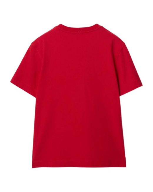Burberry Red Knight Hardware Cotton T-Shirt