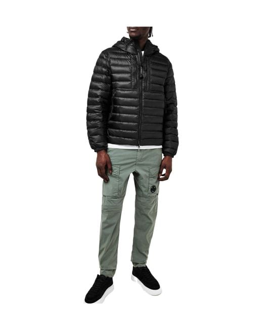 C P Company Black D.D. Shell Goggle Down Jacket for men