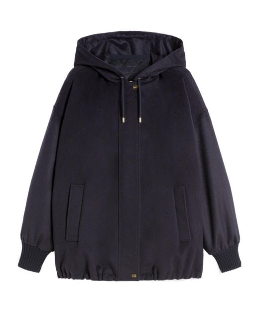 Max Mara Blue Studio Derris Drawstring Long-Sleeved Coat